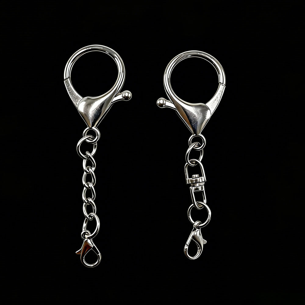 Lobster Clasp Silver - Lot de 10 fermoirs mousquetons grands